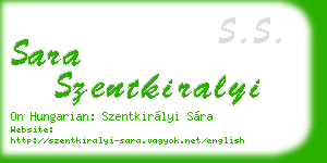 sara szentkiralyi business card